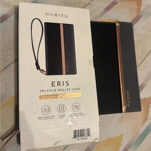 NIB Habitu Eris gold black trifold wallet iphone case